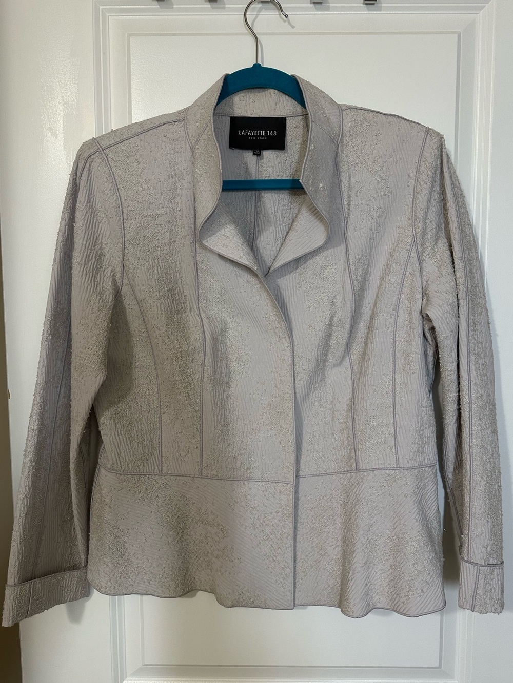 Lafayette 148 New York Summer Light Grey Jacket Sz 14